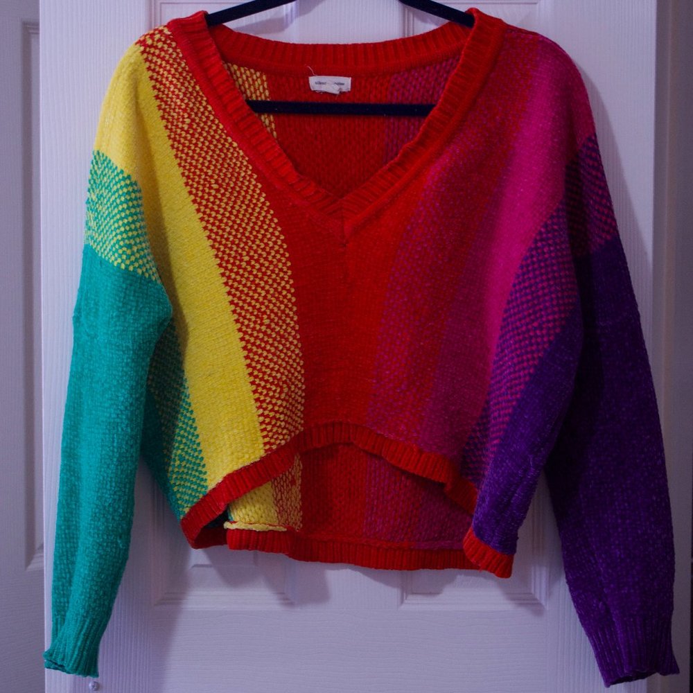 Multicoloured cropped sweater